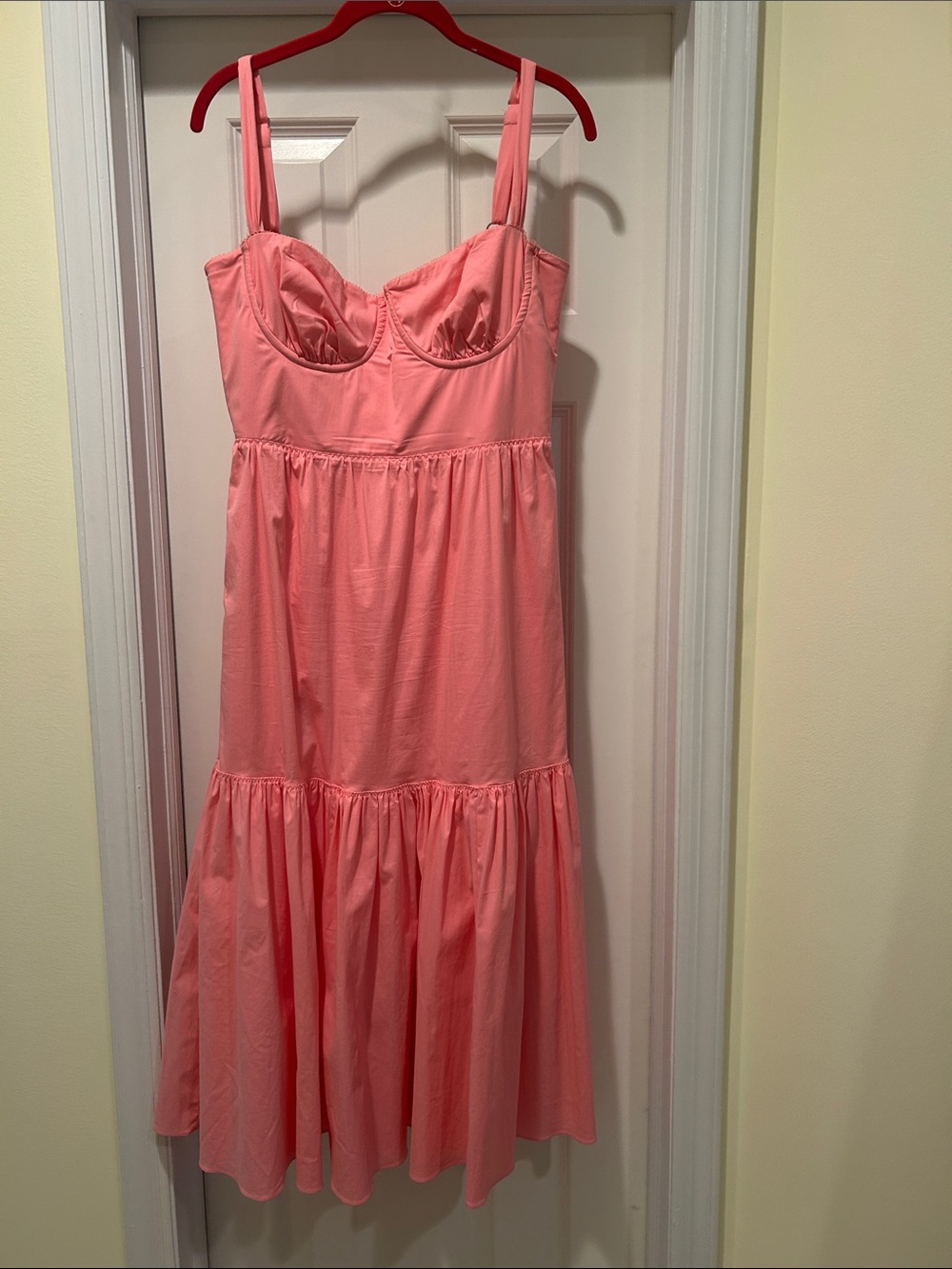 House of CB Coral Pink Bustier Slip Dress